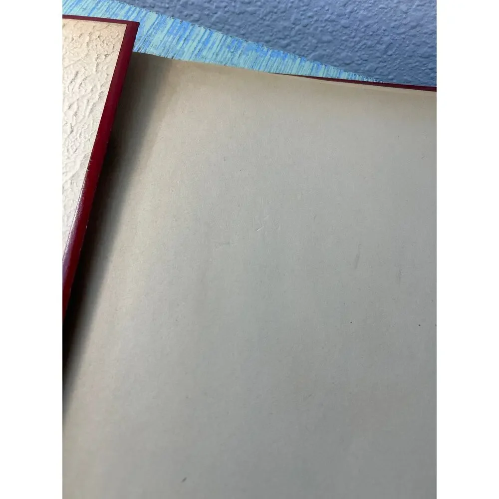 Vintage 1940s Embossed Native American Chief Scrapbook Red Faux Leather Album